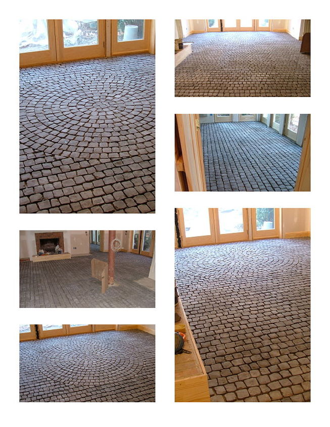 one large cobblestone floor, flooring, 1 500sf of Cobblestone I installed by myself in the Daggett basement