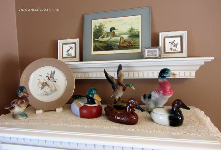 a just ducky master bedroom chest, home decor, A chest top and shelf top vintage duck display