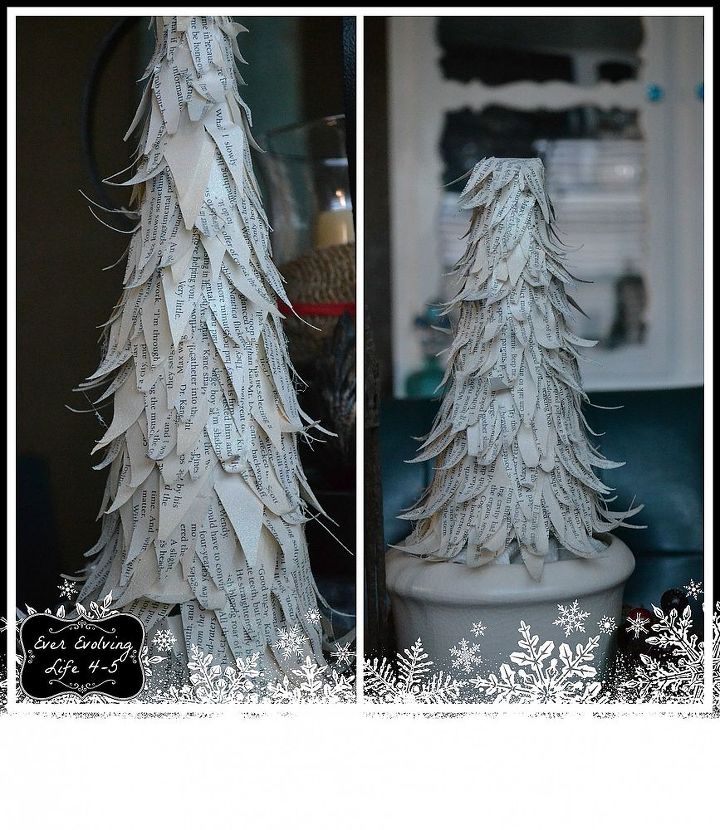 diy book page christmas trees, christmas decorations, crafts, seasonal holiday decor