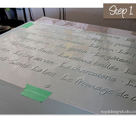 furniture stenciling french menu lettering stencil, painted furniture, French Menu Lettering Stencil