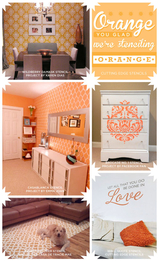 orange you glad we re stenciling orange, home decor, painting