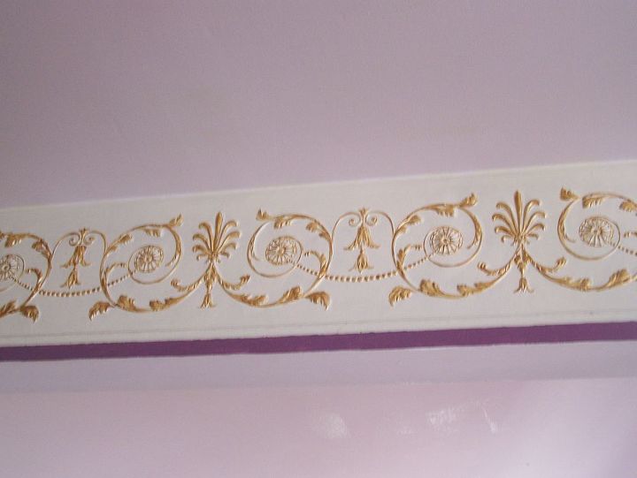 hand done touches to our painted lady, home decor, painting, Living room Frieze