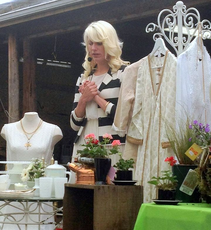 it was a perfect garden party at the hometalk meetup milner, container gardening, gardening, The Little White House catered High Tea and gave us a presentation on fashion trends Think polka dots white cream metallics and lace this spring