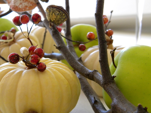 a fall table centerpiece, crafts, seasonal holiday decor, Seeds pods and berries add a little color