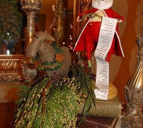 antique christmas decor, christmas decorations, repurposing upcycling, seasonal holiday decor, wreaths, Love Lori Mitchell figurines Santa with his good girl boys list
