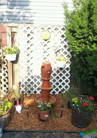 terracotta fountain, gardening, ponds water features, I found this idea on HomeTalk and tried it out I had all the materials but had to but a bigger pump and larger tubing but I think it turned out nice