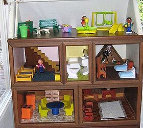 doll house created from chest of drawers, Three levels of rooms