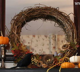 fall fireplace, fireplaces mantels, seasonal holiday decor, Fall Mantel