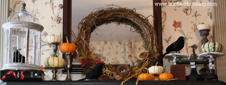 fall fireplace, fireplaces mantels, seasonal holiday decor, Fall Mantel