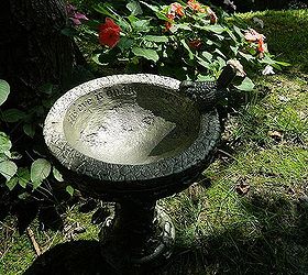 birdbath needs some help, gardening, outdoor living, Finished project The inscription is His eye is on the sparrow and I know He watches me