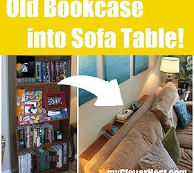 upcycling an old bookcase into a sofa table, home decor, painted furniture, Bookcase reimagined