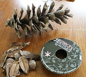 add a plant stick with pine cone nest to your plants gift idea too, crafts, just a few supplies