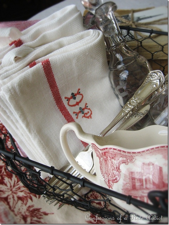 finding farmhouse style in unlikely places, crafts, repurposing upcycling, seasonal holiday decor, Practically free DIY vintage French linens only 79 cents at Ikea with iron on monograms added Graphic for monograms on my blog