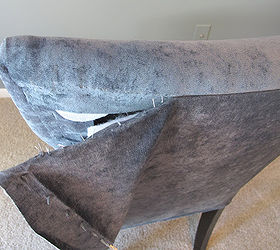 how to recover a parsons style chair, reupholster, The back panel pops off