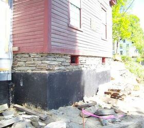 stone foundation restoration project, concrete masonry, home improvement