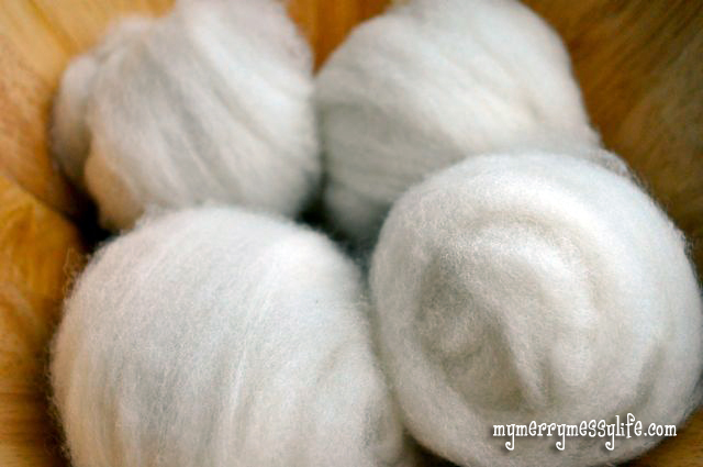 diy wool dryer balls from wool roving, crafts, go green, Before being felted
