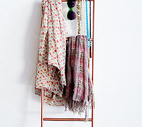 6 new uses for an old ladder, home decor, repurposing upcycling, Hold scarves and jewelry Do you own more scarves or necklaces than you can keep track of Perfect use a ladder to hold them all Secure your necklaces and bracelets around one ladder rung and layer your scarves on another