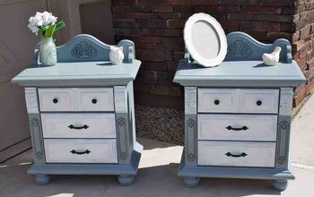 Grey and White chalk painted nightstands