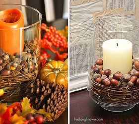 fall pottery barn knock off decor, crafts, seasonal holiday decor, Make these fall centerpieces for half the price of store bought fillers