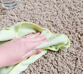 remove carpet stains, cleaning tips, flooring, Use a damp cloth to rinse out soap and remaining stain