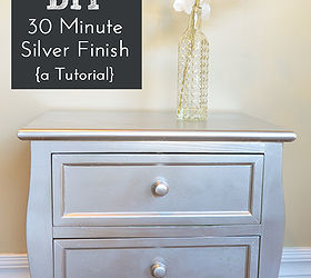 diy silver spray paint furniture finish, painted furniture