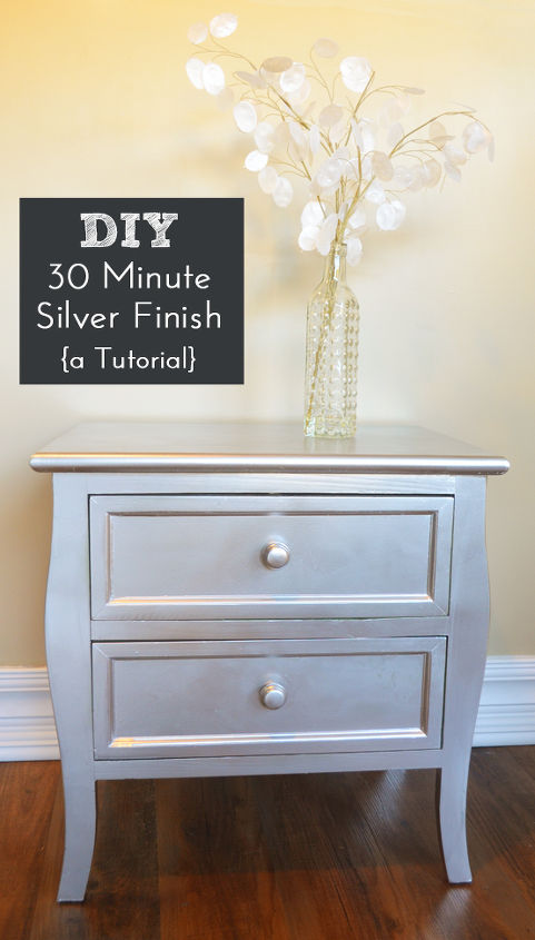 diy silver spray paint furniture finish, painted furniture