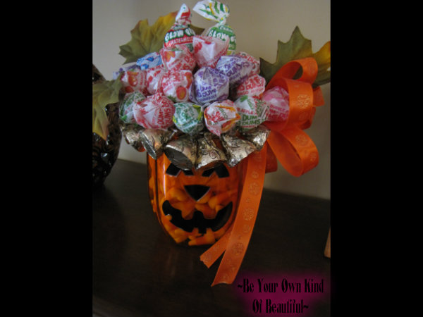 halloween candy bouquet, crafts, halloween decorations, My Halloween candy bouquet