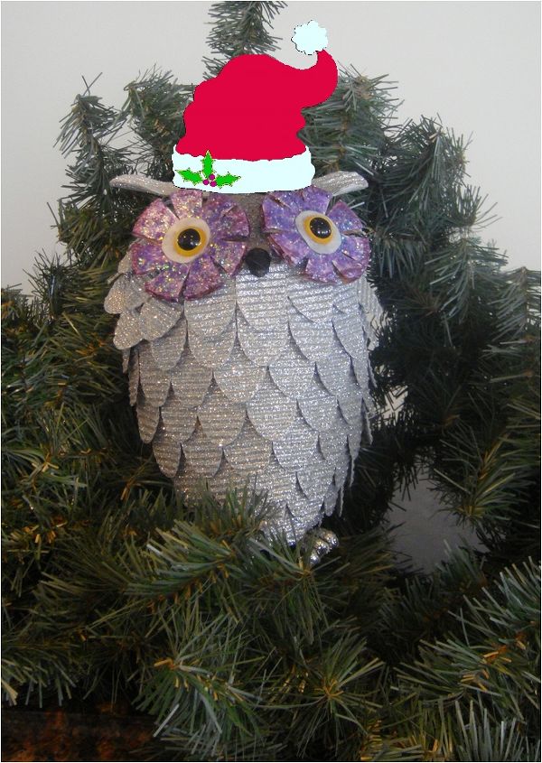 create a glitzy owl, crafts, seasonal holiday decor, So cute and adorable