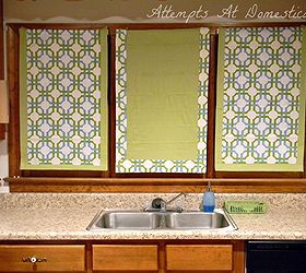 old blinds turned roman shades, home decor, reupholster, window treatments