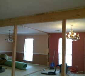 changes in our home that was built in the 1970 s, home decor, home improvement, Another shot after beam was installed