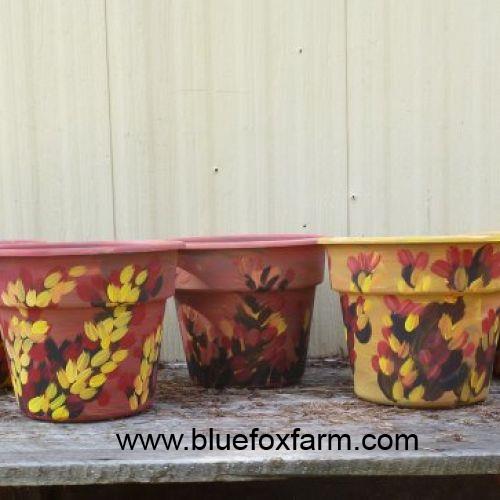 rustic painting techniques even new projects can look old, painting, I went on a real kick painting the planters someone left me over 40 of these cheapie plastic planters which I really hated so I painted them