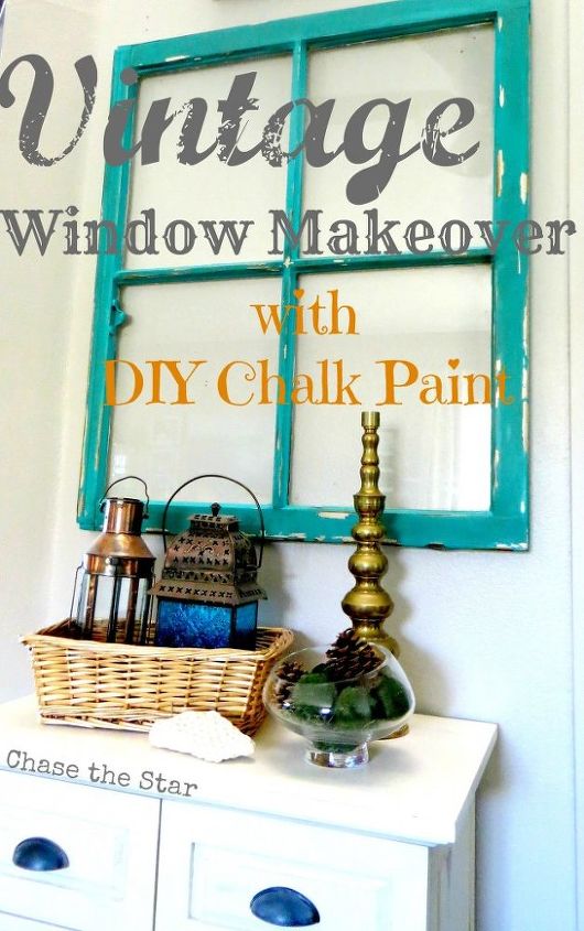 upcycle a vintage window into wall art, chalk paint, crafts, painting, Easy chalk paint recipe plus use Vaseline to distress wood