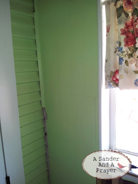 making a wall from old fence panels, doors, fences, paint colors, repurposing upcycling, wall decor, Cool 1920 s siding on the left and 70 s paneling on the right The laundry room used to be a screened in porch