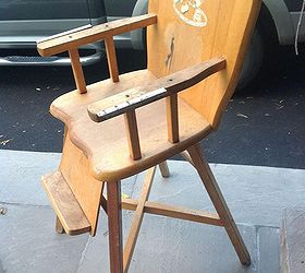 vintage wooden baby high chair