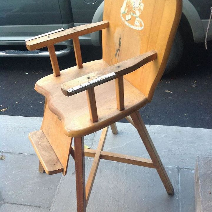 Old Wooden Baby High Chair What To Do Hometalk Old Wooden Baby High Chair What To Do Hometalk