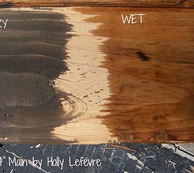 how to stain wood with balsamic vinegar, painted furniture, woodworking projects, Simply paint the stain on untreated boards I used pine boards Let it dry thoroughly and rinse and let dry again