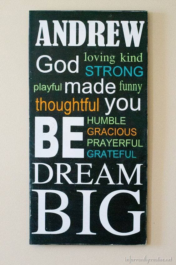 meaningful and custom name board, crafts, Erin wanted some meaningful art for her 7 year old son s room one that was encouraging but also empowering So she came up with this idea and I designed it in the Silhouette Studio program