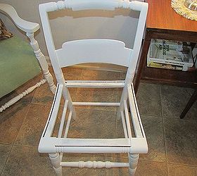 what can i use to cover old chair bottom any ideas, painted furniture, repurposing upcycling