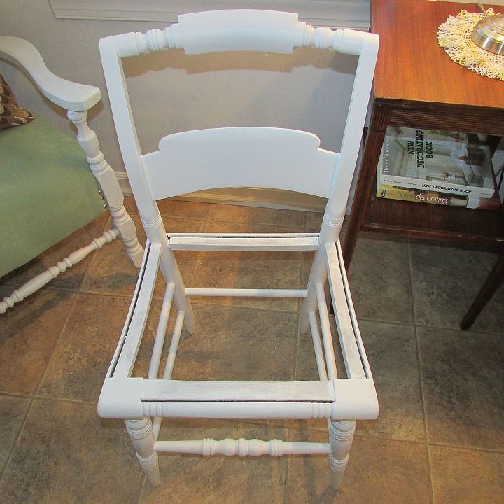 what can i use to cover old chair bottom any ideas, painted furniture, repurposing upcycling