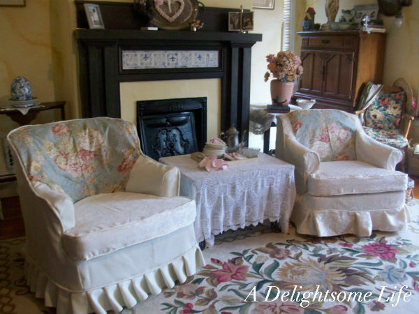slipcovered chairs, crafts, home decor, painted furniture