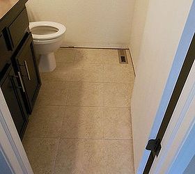 grouted vinyl tile, bathroom ideas, flooring, tile flooring, tiling, Here is the floor pre grout Looks so much better than before but tile is always better after you grout it