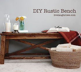diy rustic wood bench, diy, painted furniture, rustic furniture, tools, woodworking projects, The finished product We decided to stain this one and I m so glad we did