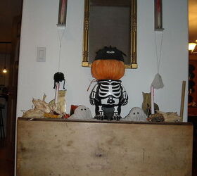 halloween hauntings, halloween decorations, seasonal holiday d cor, The little skeleton will take you on a tour