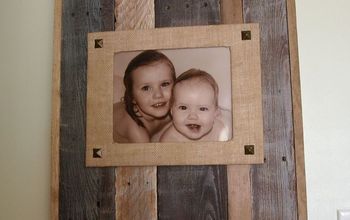 Reclaimed Wood and Burlap Picture Frame