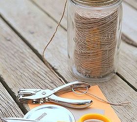 diy garden twine dispenser, crafts, gardening, wreaths, Cut out a cardstock lid and label it