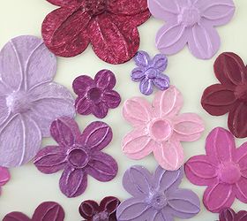 foil flowers wall d cor diy, crafts, home decor, wall decor, I love love love the look and feel this gives the room With pops of my favorite colors added to a stark white wall