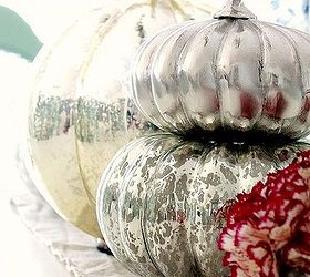 mercury glass pumpkins, seasonal holiday d cor, Varying finishes complied together