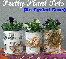 pretty plant pots decoupaged embellished, crafts, decoupage, The first three of a bunch more to come