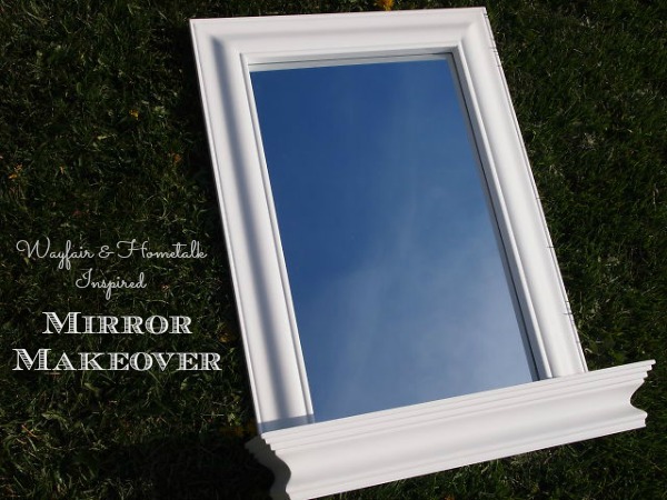wayfair mirror makeover diychallenge, crafts, This is what I started with a beautiful white mirror like a blank canvas to work with