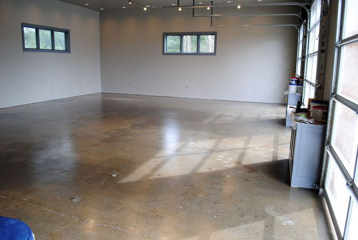 designer metallic epoxy garage floor, flooring, garages, painting, Moisture barrier installed